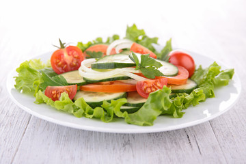 vegetable salad with cucumber and tomato