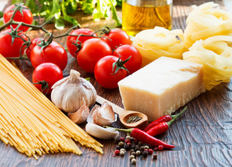 Raw pasta ingridients