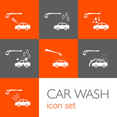 Carwash icon set