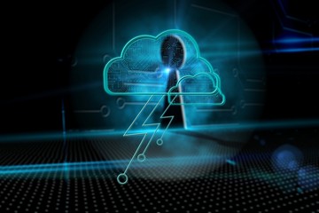 Composite image of cloud computing background
