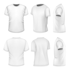 All six views men's white short sleeve t-shirt