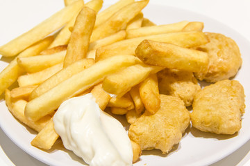 Fries Chicken and French fries
