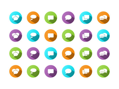 SPEECH BUBBLES (balloons word dialogue buttons icons symbols)