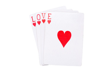 Playing cards with love massage