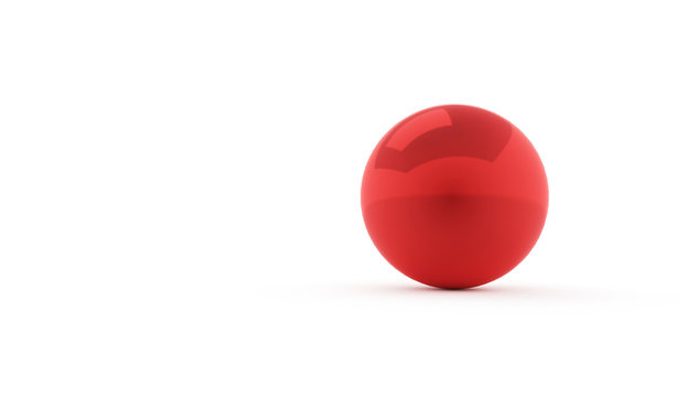 Red sphere concept rendered isolated