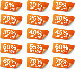 Aufkleber Set Sparen! 5% bis 75%