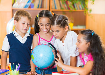 Happy pupils at school