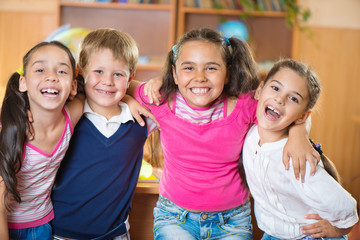 Happy pupils at school