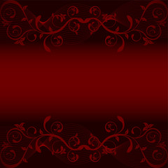 Red leafs on dark red background
