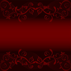 Red leafs on dark red background