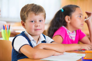 Happy pupils at school