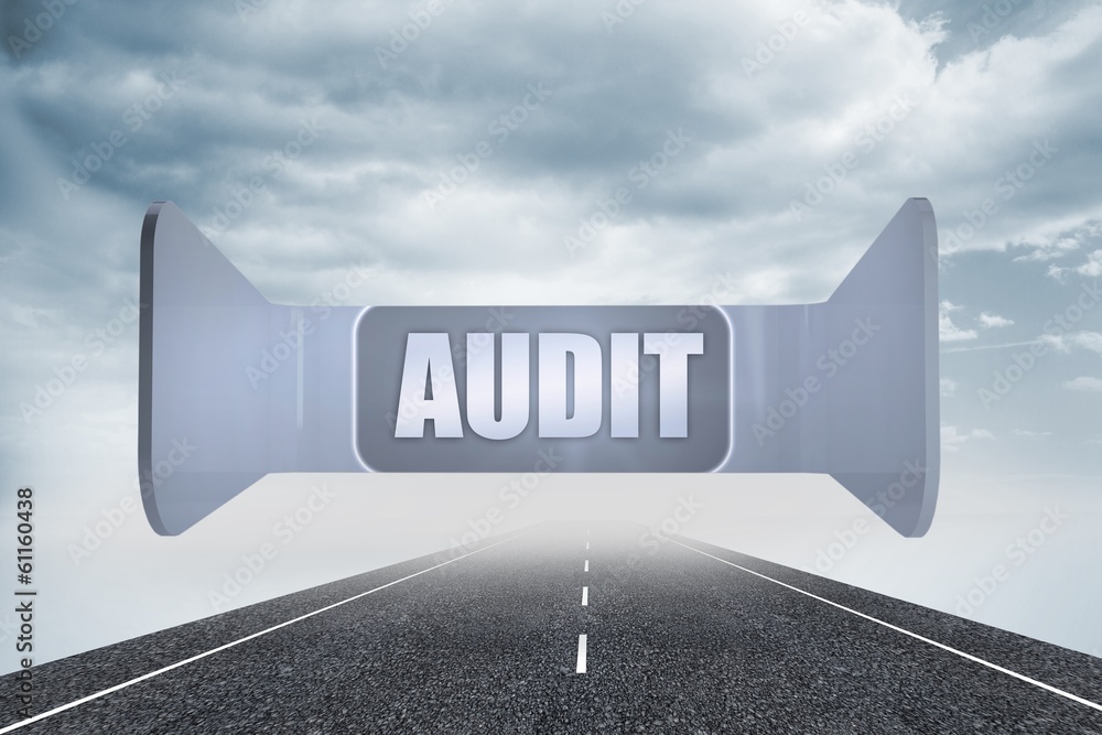 Poster Composite image of audit banner on abstract screen