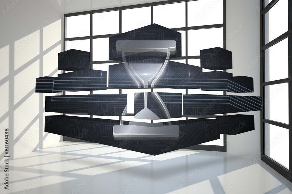 Poster Composite image of timer on abstract screen