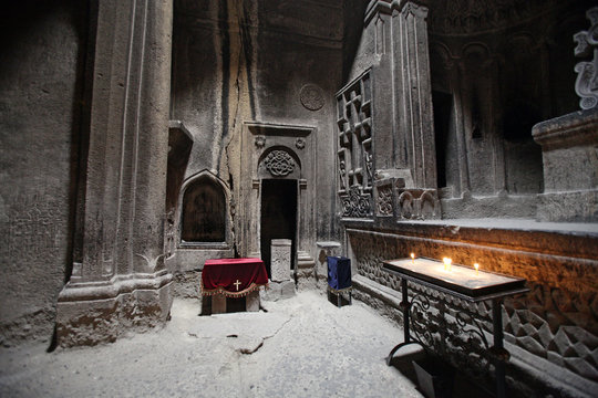 Armenia rock cut church Geghard Monastery img23947