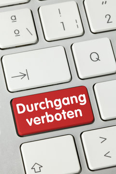 Durchgang verboten. Tastatur