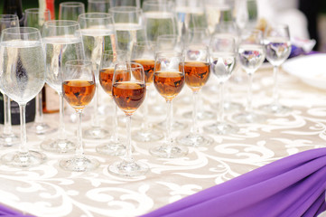 Full Glasses on Table