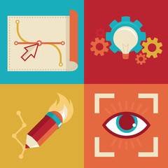 Vector graphic design icons in flat style