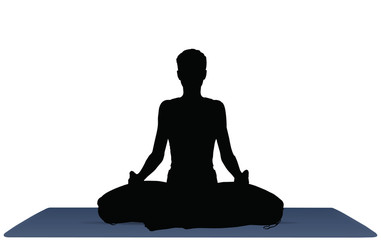 vector illustration of Yoga positions in Meditation pose