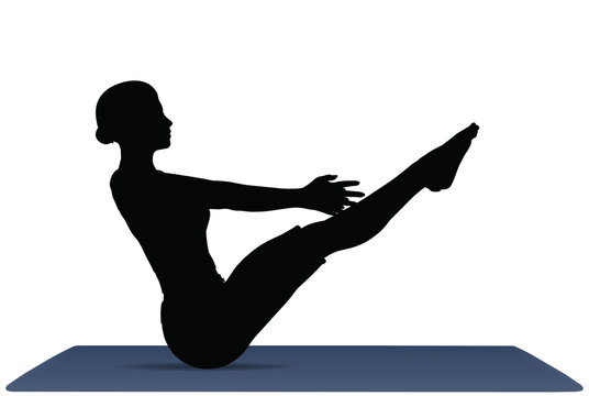 vector illustration of Yoga positions in Full Boat Pose