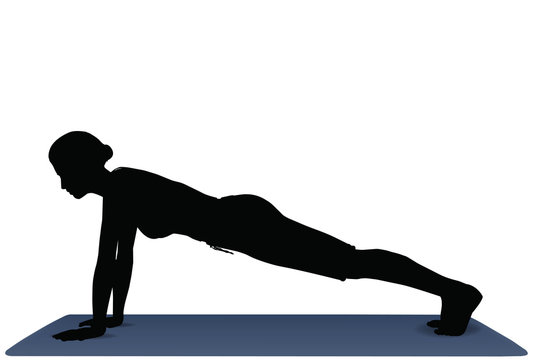 vector illustration of Yoga positions in Plank Pose
