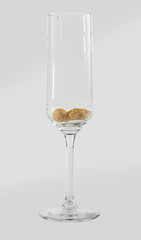 glass on the white background