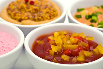 Different Colorful Sauces closeup