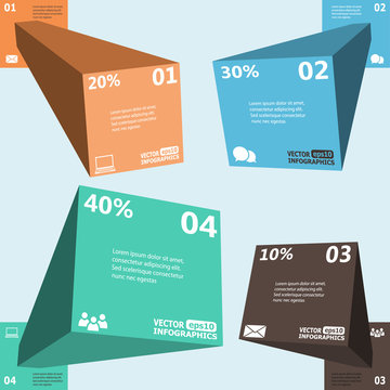 Modern 3d infographics for web, banners, mobile applications, la