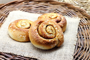 Cinnamon rolls. Scandinavian kanelbullar