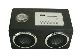 Wooden speaker isolated on white