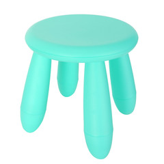 Baby blue plastic stool isolated on white