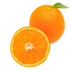 Orange fruit isolated on white background + Clipping Path