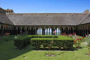 Cloister in the abbey of Mont Saint Michel