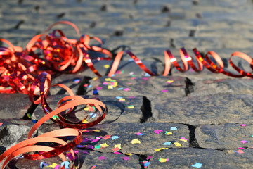 celebrate - streamer on the ground