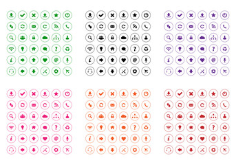 Flat design web icons