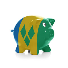 Piggy bank with flag coating - Saint Vincent and the Grenadines