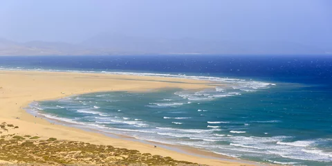 Deurstickers Sotavento Beach, Fuerteventura, Canarische Eilanden Sotavento-strand in Fuerteventura, Canarische Eilanden