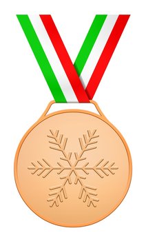 Medaglia di bronzo con nastri verde bianco rosso