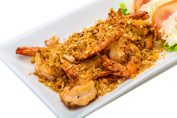 Fried shrimps with garlic