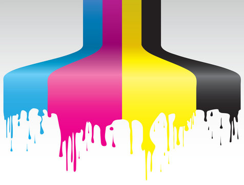 coulures de couleurs primaires