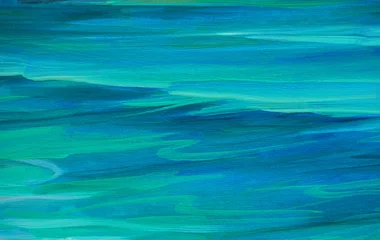 Fotobehang turquoise sea water  wave , illustration, background © Mikhail Zahranichny