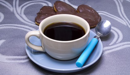 cup of coffe in the table