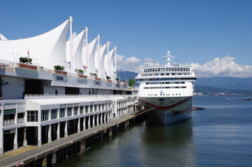 Cruise ship in harbour Vancouver , British Columbia, Canada