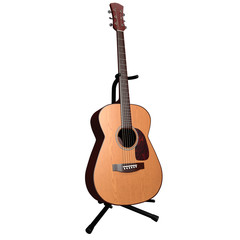 3d illustration of an acoustic guitar with stand - 61169821