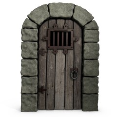3d illustration of a castle door