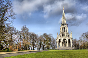 The monument Leopold I in the neo-Gothic style in Laeken park