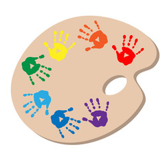 The artist's palette with handprints - 61170282