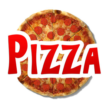 3d illustration of a pizza logo