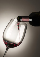 red wine with bottle