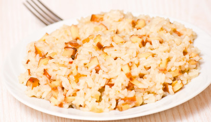 pieces of smoked squid with rice