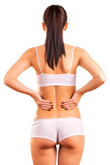 sexy athletic girl isolated on white background